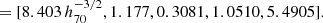 $$ \begin{aligned}[P_0, c_{500}, \gamma , \alpha , \beta ] = [8.403 \, h_{70}^{-3/2}, 1.177, 0.3081, 1.0510, 5.4905]. \end{aligned} $$