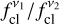 $f_{{\rm{cl}}}^{{v_1}}/f_{{\rm{cl}}}^{{v_2}}$