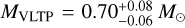 $\[M_{\text {VLTP }}=0.70_{-0.06}^{+0.08} ~M_{\odot}\]$