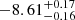 $ -8.61^{+0.17}_{-0.16} $