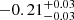 $ -0.21^{+0.03}_{-0.03} $