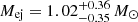 $ M_{\mathrm{ej}}=1.02^{+0.36}_{-0.35}\,M_\odot $