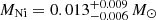 $ {M_{\mathrm{Ni}}=0.013^{+0.009}_{-0.006}\,M_\odot} $