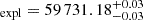 $ _{\mathrm{expl}}=59\,731.18^{+0.03}_{-0.03} $