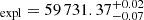 $ _{\mathrm{expl}}=59\,731.37^{+0.02}_{-0.07} $
