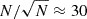 $ N/\sqrt{N}\approx30 $