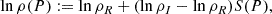 $$ \begin{aligned} \ln \rho (P) := \ln \rho _R + (\ln \rho _I - \ln \rho _R) S(P), \end{aligned} $$
