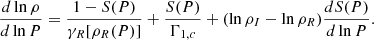 $$ \begin{aligned} \frac{d \ln \rho }{d \ln P} = \frac{1 - S(P)}{\gamma _R[ \rho _R( P)]} + \frac{S(P)}{\Gamma _{1,c}} + (\ln \rho _I - \ln \rho _R) \frac{d S(P)}{d \ln P}. \end{aligned} $$