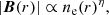 $$ \begin{aligned} |\boldsymbol{B}(r)| \propto n_{\rm e}(r)^{\eta }, \end{aligned} $$