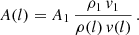 $$ \begin{aligned} A(l) = A_1\,\frac{\rho _1\,v_1}{\rho (l)\,v(l)}\,. \end{aligned} $$