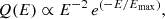 $$ \begin{aligned} Q(E) \propto E^{-2}\,e^{\left(-E/E_{\rm max}\right)}, \end{aligned} $$