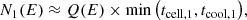$$ \begin{aligned} N_1(E) \approx Q(E) \times \min {\left(t_{\mathrm{cell},1},t_{\mathrm{cool},1}\right)}, \end{aligned} $$