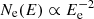 $ N_{\mathrm{e}}(E) \propto E_{\mathrm{e}}^{-2} $