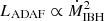 $ L_{\mathrm{ADAF}} \propto \dot{M}^2_{\mathrm{IBH}} $