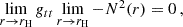 $$ \begin{aligned} \lim _{r\rightarrow r_\mathrm{H} } g_{tt}&\lim _{r\rightarrow r_\mathrm{H} }-N^2(r)=0\,, \end{aligned} $$