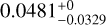 $0.0481^{+0}_{-0.0329}$
