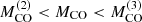 $ M_\mathrm{CO}^{(2)} < M_\mathrm{CO}< M_\mathrm{CO}^{(3)} $