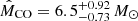 $ \hat{M}_{\mathrm{CO}} = 6.5^{+0.92}_{-0.73}\,M_\odot $