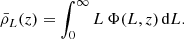 $$ \begin{aligned} \bar{\rho }_L(z)= \int _0^\infty L\,\Phi (L,z)\,{\mathrm{d} } L. \end{aligned} $$
