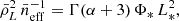 $$ \begin{aligned} \bar{\rho }_L^2\,\bar{n}_{\rm eff}^{-1}&=\Gamma (\alpha +3)\, \Phi _*\,L_*^2, \end{aligned} $$