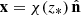 $ \mathbf{x}=\chi(z_*)\,\hat{\mathbf{n}} $