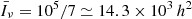 $ \bar{I}_\nu=10^5/7\simeq 14.3\times 10^3\,h^2 $
