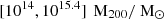 $ [10^{14}, 10^{15.4}]\, \text{ M}_{200}/\text{ M}_\odot $