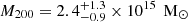 $ M_{200} = 2.4^{+1.3}_{-0.9} \times 10^{15}\,\text{ M}_\odot $