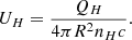 $$ \begin{aligned} U_H = \frac{Q_H}{4\pi R^2 n_H c}. \end{aligned} $$