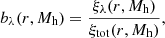 $$ \begin{aligned} b_{\lambda }(r, M_{\text{h}}) = \frac{\xi _{\lambda }(r, M_{\text{h}})}{\xi _{\rm tot}(r, M_{\text{h}})}, \end{aligned} $$