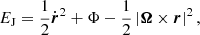 $$ \begin{aligned} E_{\rm J} = \frac{1}{2} \dot{\boldsymbol{r}}^2 + \Phi - \frac{1}{2} \left| \boldsymbol{\Omega } \times \boldsymbol{r} \right|^2, \end{aligned} $$