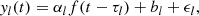 $$ \begin{aligned} y_l(t) = \alpha _l f(t - \tau _l) + b_l + \epsilon _l, \end{aligned} $$