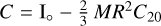 $C = {I_ \circ } - {2 \over 3}\,M{R^2}{C_{20}}$