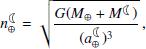 $$ \begin{aligned}&n_{\oplus }^{\leftmoon}=\sqrt{\frac{G(M_{\oplus }+M^{\leftmoon})}{(a_{\oplus }^{\leftmoon})^3}}\, , \end{aligned} $$