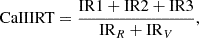 $$ \begin{aligned} \mathrm{CaII IRT} = \frac{\mathrm{IR1} +\mathrm{IR2} +\mathrm{IR3} }{\mathrm{IR} _R+\mathrm{IR} _V}, \end{aligned} $$