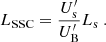 $$ \begin{aligned} L_{\rm SSC}=\frac{U^{\prime }_{\rm s}}{U^{\prime }_{\rm B}} L_{\rm s}\;. \end{aligned} $$