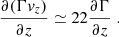 $$ \begin{aligned} \frac{\partial (\Gamma v_z)}{\partial z}\simeq22 \frac{\partial \Gamma }{\partial z}\;. \end{aligned} $$