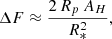$$ \begin{aligned} \Delta F \approx \frac{2\,R_p\,A_H}{R_*^2}, \end{aligned} $$