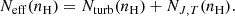$$ \begin{aligned} N_{\rm eff}(n_{\rm H}) = N_{\rm turb}(n_{\rm H}) + N_{J,T}(n_{\rm H}). \end{aligned} $$