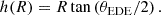 $$ \begin{aligned} h(R) = R\tan \left(\theta _{\mathrm{EDE} }/2\right). \end{aligned} $$