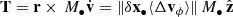 $$ \begin{aligned} \mathbf T = \mathbf r \times \, M_\bullet \dot{\mathbf{v }} = \Vert \delta \mathbf x _\bullet \langle \Delta \mathbf v _{\phi }\rangle \Vert \, M_\bullet \, \hat{\mathbf{z }} \end{aligned} $$