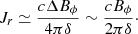 $$ \begin{aligned} J_r \simeq \frac{c \Delta B_\phi }{4 \pi \delta } \sim \frac{c B_\phi }{2 \pi \delta }\cdot \end{aligned} $$