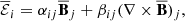 $$ \begin{aligned} {\overline{\mathcal{E} }}_i = \alpha _{ij} {\overline{\mathbf{B }}}_j + \beta _{ij} (\nabla \times {\overline{\mathbf{B }}})_j, \end{aligned} $$