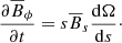 $$ \begin{aligned} \frac{\partial \overline{B}_\phi }{\partial t} = s \overline{B}_s \frac{\mathrm{d} \Omega }{\mathrm{d} s}\cdot \end{aligned} $$