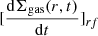$ [\frac{\mathrm{d}\Sigma_{\mathrm{gas}}(r,t)}{\mathrm{d}t}]_{rf} $