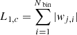 $ L_{1,c} = \sum_{i=1}^{N_{\text{ bin}}} |w_{j,i}| $