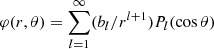 $ \varphi(r,\theta) = \sum_{l = 1}^{\infty}(b_l/r^{l+1})P_l (\cos\theta) $