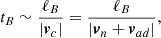 $$ \begin{aligned} t_B\sim \frac{\ell _B}{|\boldsymbol{v}_c|}=\frac{\ell _B}{|\boldsymbol{v}_{n}+\boldsymbol{v}_{ad}|}, \end{aligned} $$