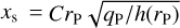 ${x_{\rm{s}}} = C{r_{\rm{P}}}\sqrt {{q_{\rm{P}}}/h\left( {{r_{\rm{P}}}} \right)} $