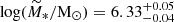 $ \log (\widetilde{M}_*/\mathrm{{\mathrm{M}_{\odot}}}) = 6.33_{-0.04}^{+0.05} $